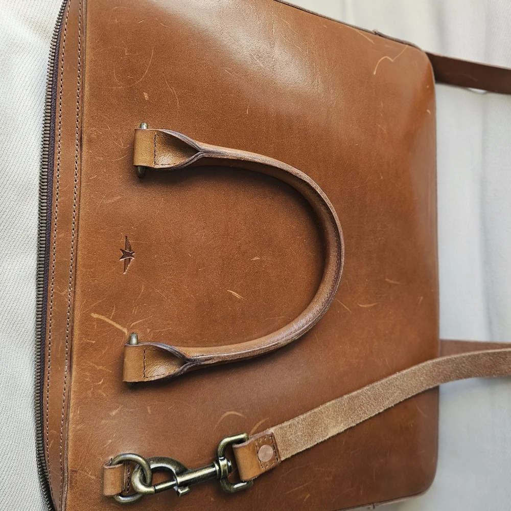 Satchel and Page Attache Brown Leather Bag